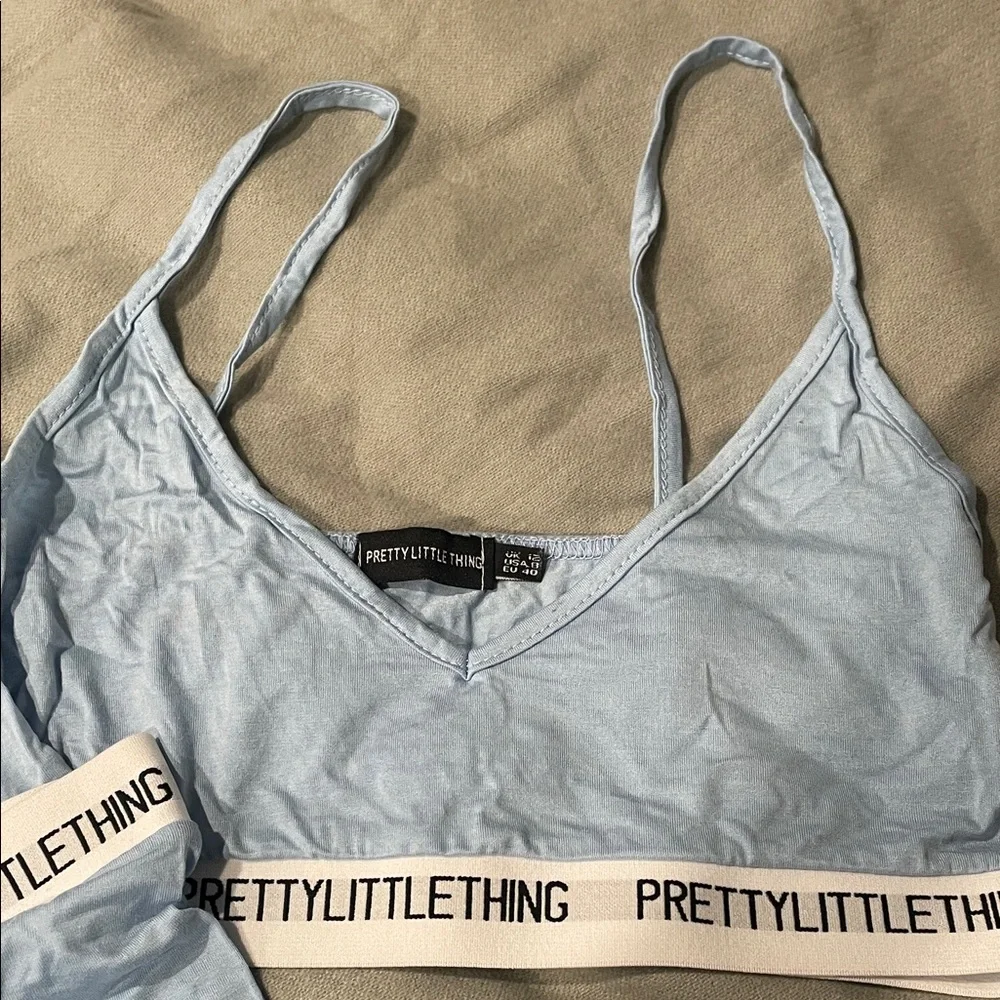 PrettyLittleThing Sky Blue Pajama Set - Picture 3 of 3